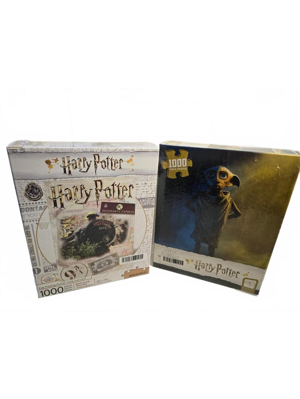 Harry Potter 1000-Piece Jigsaw Puzzles / Lot of 2 / Dobby & Train / Sealed